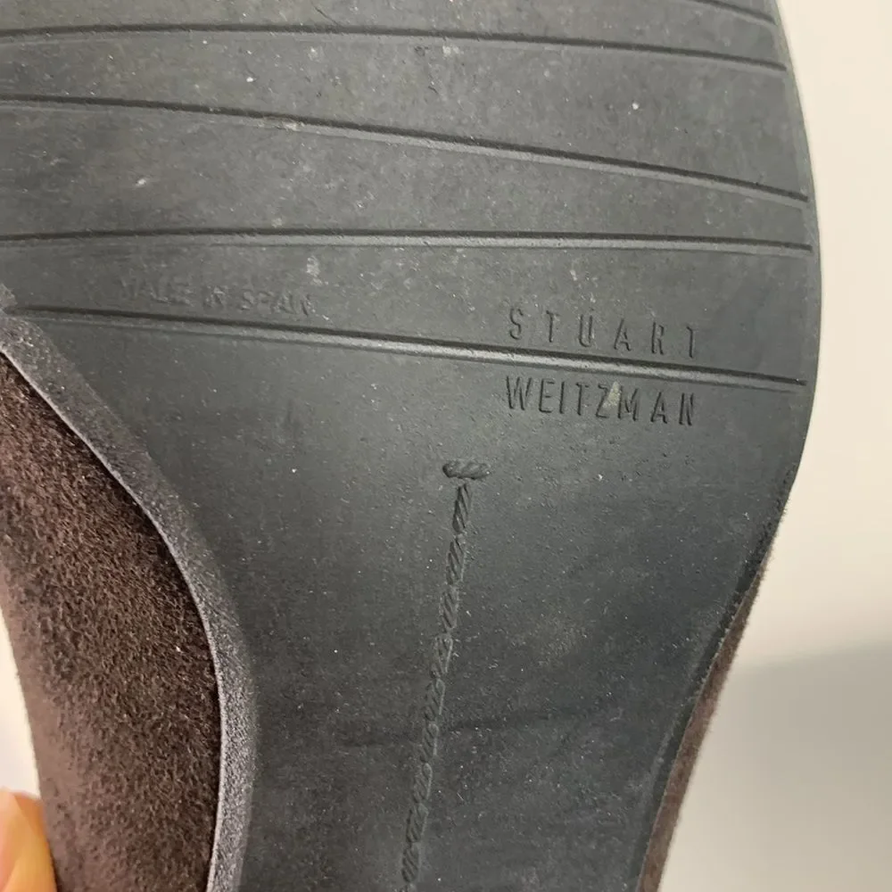 Stuart Weitzman Women's Shoes Pumps Size 9 Suede Brown Buckle Designer Luxury - Picture 13 of 13